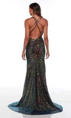Alyce Paris - 61150 Sequined High Slit Gown