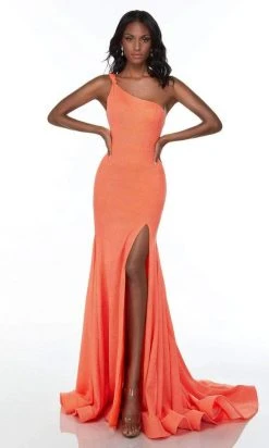 Alyce Paris - 61158 Textured Fabric Asymmetric Gown