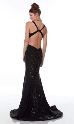 Alyce Paris - 61163 Plunging Open Back Bodycon Dress