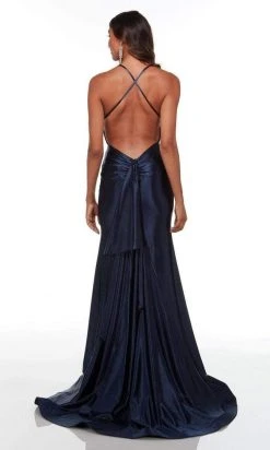 Alyce Paris - 61167 Cowl Neck Satin Long Gown