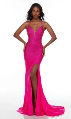 Alyce Paris - 61175 Jewel Strewn Gown With Slit