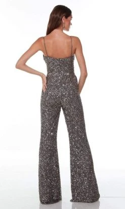 Alyce Paris - 61182 Sequined V Neck Jumpsuit