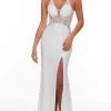Alyce Paris - 61190 Plunging V-Neck High Slit Dress