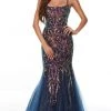 Alyce Paris - 61204 Spaghetti Straps Glitter Sequin Gown 2 Alyce Paris - 61204 Spaghetti Straps Glitter Sequin Gown