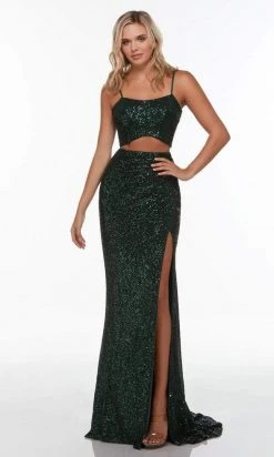 Alyce Paris - 61209 Two Piece Sequined Slit Gown 10 Alyce Paris - 61209 Two Piece Sequined Slit Gown