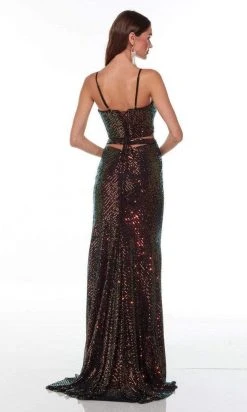 Alyce Paris - 61209 Two Piece Sequined Slit Gown 9 Alyce Paris - 61209 Two Piece Sequined Slit Gown