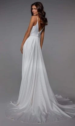 Alyce Paris - 7024 V Neck Minimalist A-Line Gown