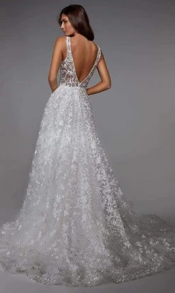 Alyce Paris - 7037 Embroidered Floral A-Line Long Gown