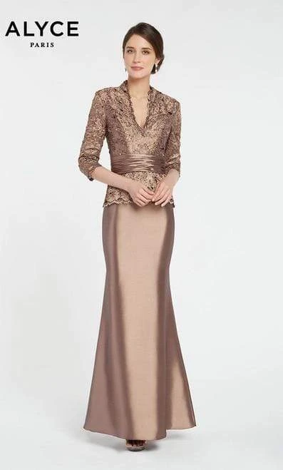 Alyce Paris - Black Label - 29143 Classy Lace V Neck Mermaid Gown 9 Alyce Paris - Black Label - 29143 Classy Lace V Neck Mermaid Gown