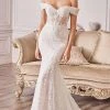 Andrea And Leo - A0666W Lace Corset Off Shoulder Bridal Dress