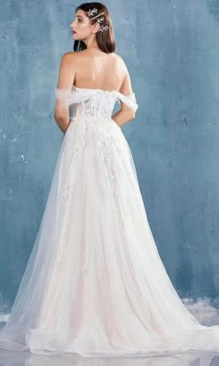 Andrea And Leo - A0822 Applique Off Shoulder A-Line Gown