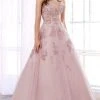 Andrea And Leo - A0892 Floral Embroidered V Neck Ballgown 1 Andrea And Leo - A0892 Floral Embroidered V Neck Ballgown