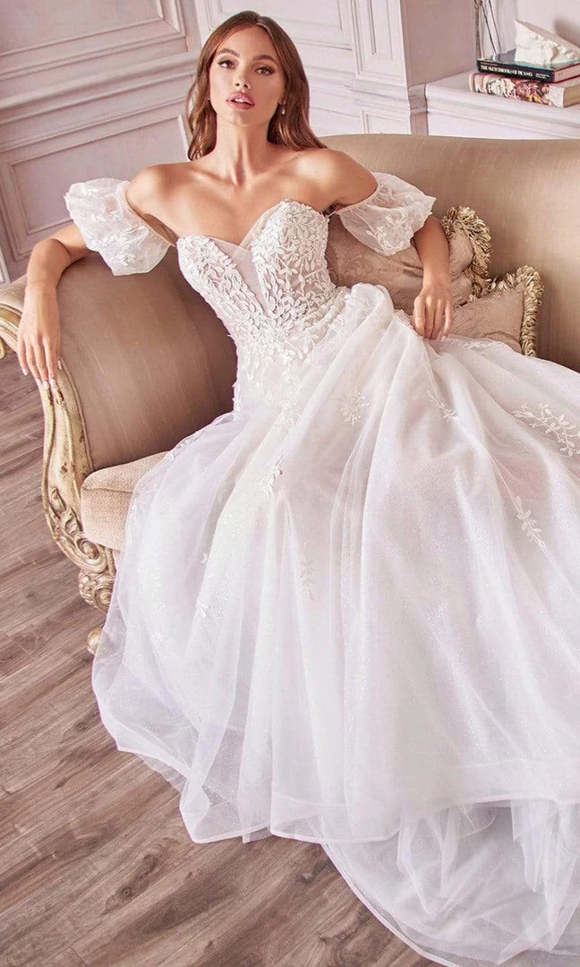 Andrea And Leo - A1014 Off Shoulder Puff Bridal Gown 5 Andrea And Leo - A1014 Off Shoulder Puff Bridal Gown