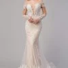 Andrea And Leo - A1022 Embroidered Lace Sheer Bridal Dress