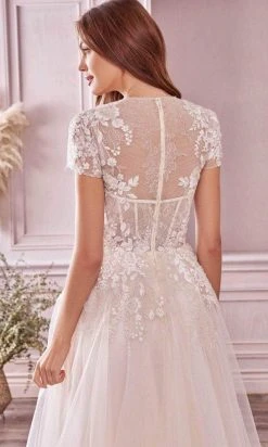 Andrea And Leo A1026S - Short Sleeved Laced Bridal Gown 9 Andrea And Leo A1026S - Short Sleeved Laced Bridal Gown