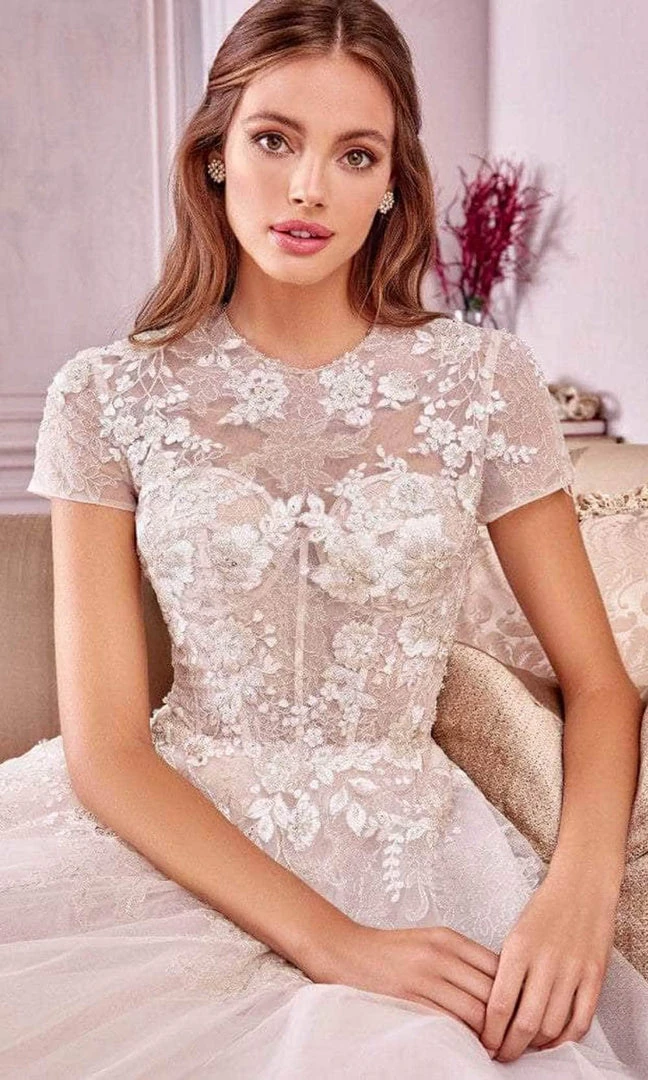 Andrea And Leo A1026S - Short Sleeved Laced Bridal Gown 5 Andrea And Leo A1026S - Short Sleeved Laced Bridal Gown