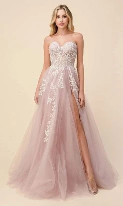 Andrea And Leo - A1029 Strapless Corseted Tulle Gown