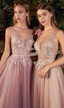 Andrea And Leo A1045C - Embroidered Tulle Prom Dress