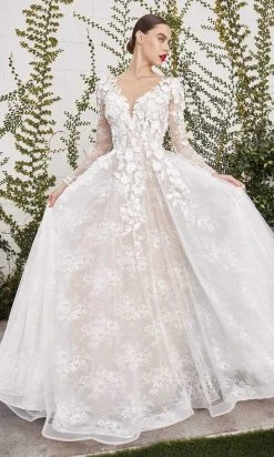 Andrea And Leo - A1067W Floral Applique Lace Bridal Gown 7 Andrea And Leo - A1067W Floral Applique Lace Bridal Gown