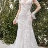 Andrea And Leo A1073WC - Long Sleeve V-Neck Wedding Dress 2 Andrea And Leo A1073WC - Long Sleeve V-Neck Wedding Dress