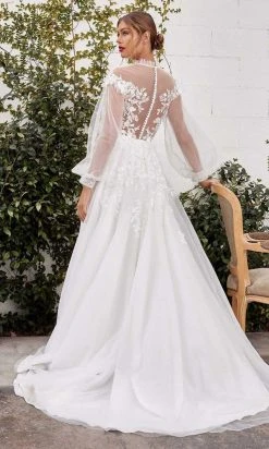 Andrea And Leo - A1074W High Neck Shirred Bridal Gown