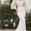 Andrea And Leo - A1079W Floral Ornate Bishop Sleeve Bridal Gown