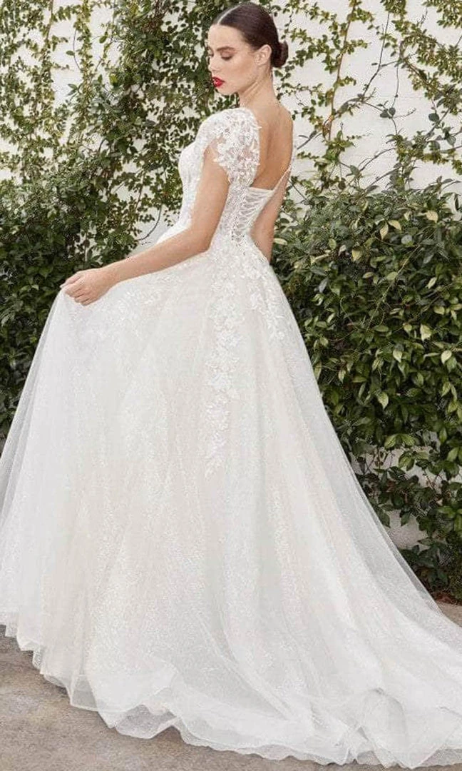 Andrea And Leo A1082W - Lace Applique Cap Sleeve A-Line Dress 4 Andrea And Leo A1082W - Lace Applique Cap Sleeve A-Line Dress