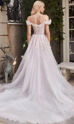 Andrea And Leo A1090 - Off-Shoulder Cape Sleeve Wedding Dress