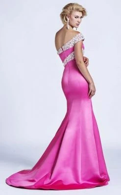 Ashley Lauren - 1082 Pearl Beaded Asymmetric Trumpet Dress 15 Ashley Lauren - 1082 Pearl Beaded Asymmetric Trumpet Dress