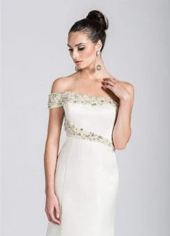 Ashley Lauren - 1082 Pearl Beaded Asymmetric Trumpet Dress 11 Ashley Lauren - 1082 Pearl Beaded Asymmetric Trumpet Dress