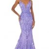 Ashley Lauren - 11015 Sequined Deep V Neck Mermaid Dress With Train