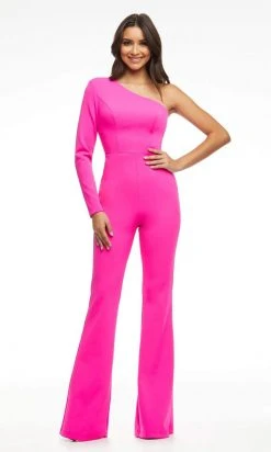 Ashley Lauren - 11083 Asymmetric Fitted Jumpsuit