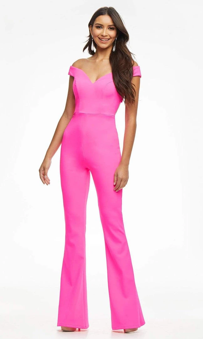 Ashley Lauren - 11086 Fitted Off Shoulder Jumpsuit 3 Ashley Lauren - 11086 Fitted Off Shoulder Jumpsuit