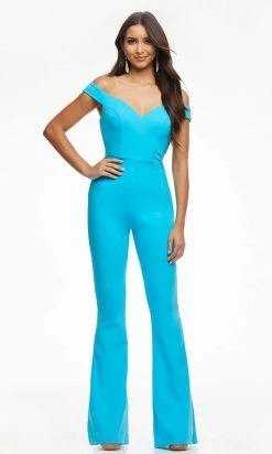 Ashley Lauren - 11086 Fitted Off Shoulder Jumpsuit 13 Ashley Lauren - 11086 Fitted Off Shoulder Jumpsuit