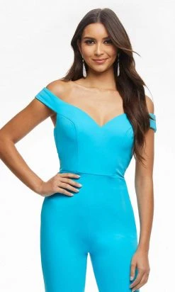 Ashley Lauren - 11086 Fitted Off Shoulder Jumpsuit 16 Ashley Lauren - 11086 Fitted Off Shoulder Jumpsuit