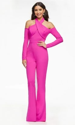 Ashley Lauren - 11089 Cold Shoulder Fitted Jumpsuit