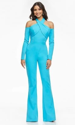 Ashley Lauren - 11089 Cold Shoulder Fitted Jumpsuit 11 Ashley Lauren - 11089 Cold Shoulder Fitted Jumpsuit