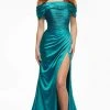 Ashley Lauren - 11092 Off Shoulder Metallic Trumpet Gown