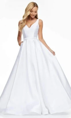 Ashley Lauren - 11094 V Neck Simple A-line Bridal Dress 7 Ashley Lauren - 11094 V Neck Simple A-line Bridal Dress