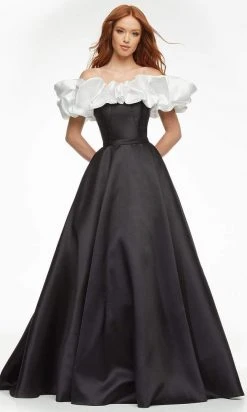 Ashley Lauren - 11096 Ruffled Off Shoulder Mikado Ballgown