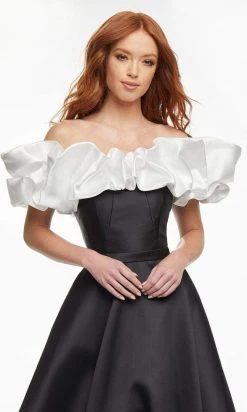 Ashley Lauren - 11096 Ruffled Off Shoulder Mikado Ballgown