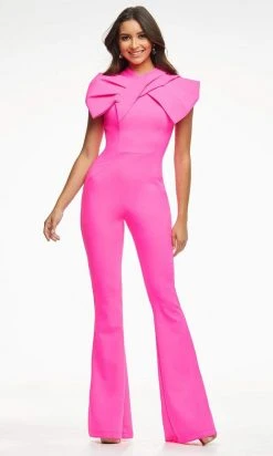 Ashley Lauren - 11098 High Neck Bow Jumpsuit