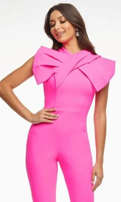 Ashley Lauren - 11098 High Neck Bow Jumpsuit 10 Ashley Lauren - 11098 High Neck Bow Jumpsuit