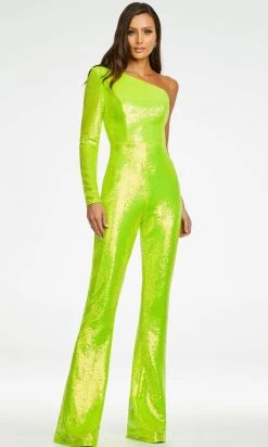 Ashley Lauren - 11110 One Shoulder Sequin Jumpsuit