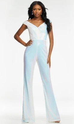 Ashley Lauren - 11111 Off Shoulder Sequin Jumpsuit