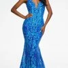 Ashley Lauren - 11113 Sequin Motif Long Gown 1 Ashley Lauren - 11113 Sequin Motif Long Gown