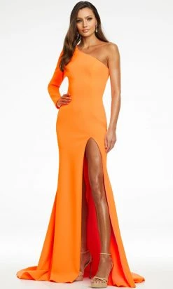 Ashley Lauren - 11117 Long Sleeve One Shoulder Gown
