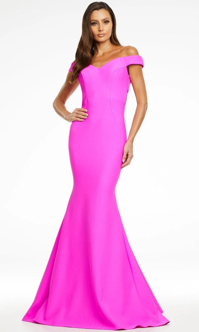 Ashley Lauren - 11118 Cross Strap Back Long Gown 9 Ashley Lauren - 11118 Cross Strap Back Long Gown