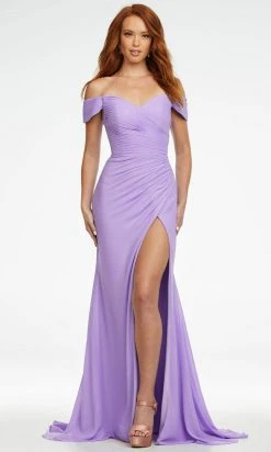 Ashley Lauren - 11136 Shirr-Ornate Off Shoulder Gown