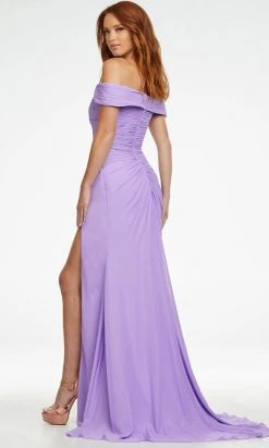 Ashley Lauren - 11136 Shirr-Ornate Off Shoulder Gown